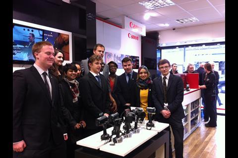 Peter Jones and staff at the Oxford Street opening
